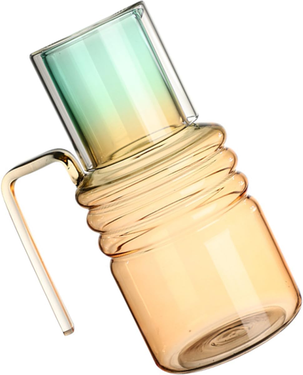 1400ml Gradient Color Glass Water Pitcher Heat-resistant Borosilicate Large Capacity Cold Water Carafe for Home Juice and Tea Serving