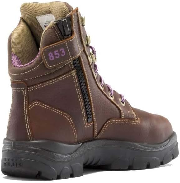 STEEL BLUE 100% COMFORT Women’s Southern Cross Zip 6-Inch Steel Toe Work Boot with Met Guard & PR Midsole, Side Zip, ASTM F2413