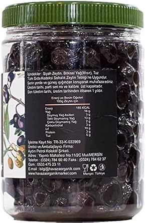 HAVAZA Siyah Sele Zeytin - 750 gr. (291-320 Kalibre)