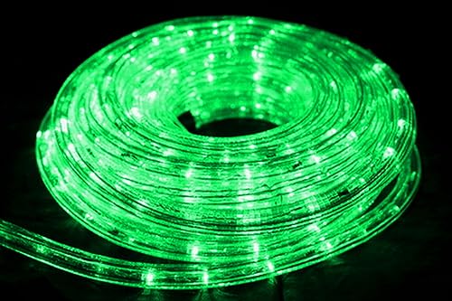 Solar 10 Meters LED Multicolored PVC Hard Tube Party Christmas Lights Wedding LED Rope Light Waterproof Xmas … (Green)