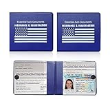 Ziciner Car Registration Insurance Holder, 2Pack Essential Auto Card Document Glove Box Organizer with Touch Fastener, Vehicle Interior Accessories Perfect for Most Car, Truck, SUV (Blue/White Flag)