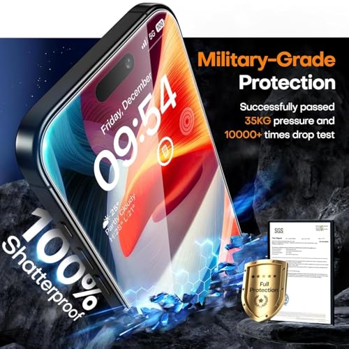 Image of Military-Grade Gorilla Tempered Glass Compatible For iPhone 15 / iPhone 16 (Black) Edge-to-Edge Coverage With Easy Installation Kit (Pack of 1)