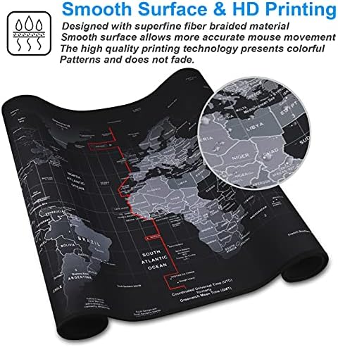 XXL Professional Large Mouse Pad & Computer Game Mouse Mat (35.4x15.7x0.1IN, Map) (90 * 40 Map)