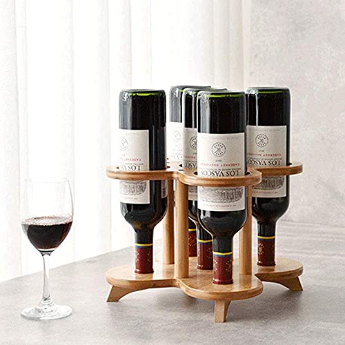 Soporte para 5 Botellas de Vino en Bambú Natural miniatura 3