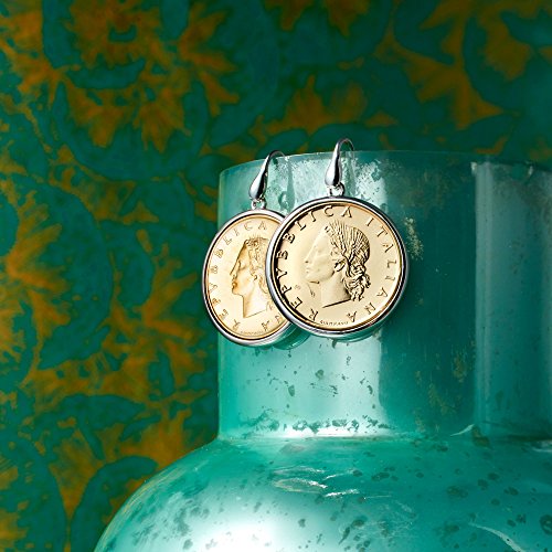 Ross-Simons Italian Genuine 20-Lira Coin Drop Earrings in Sterling Silver3