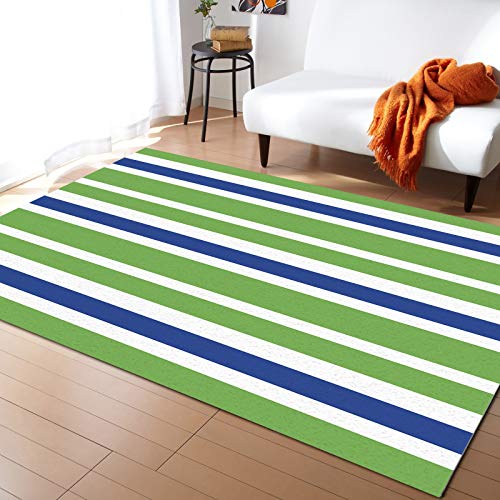 Alfombra De Dormitorio Azul Rayas Rojas Línea Horizontal Minimalista Antideslizante Alfombra Atrapar Suciedad,Fácil Limpieza Alfombra Exterior para Pasillo Dormitorio Tienda 120X160Cm
