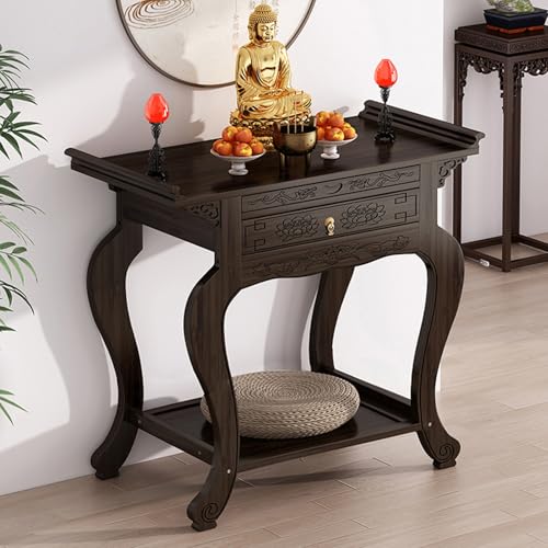 Table de méditation avec rangement pour organiser vos objets de prière Puja - 2