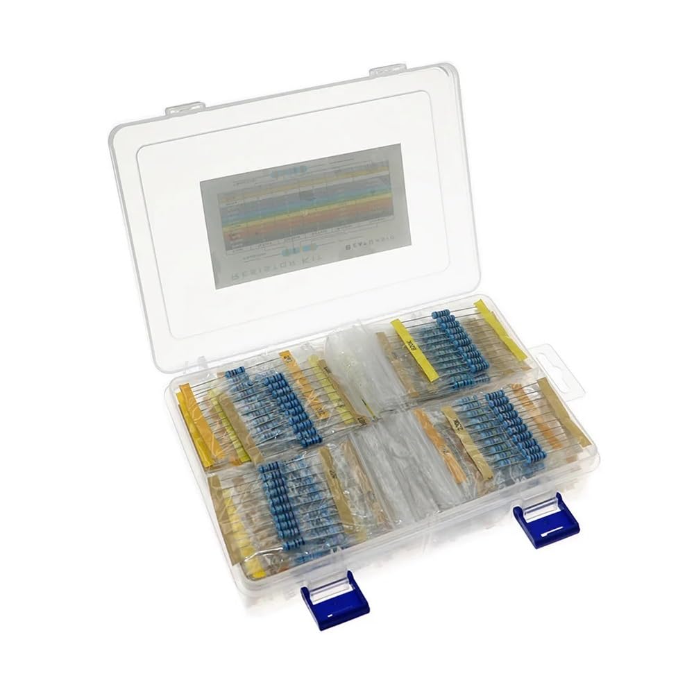 860Pcs/Box 86 Values Each 10Pcs Metal Film Resistor 1% 1W Assorted Kit 0.1 Ohm~ 10M Ohm Capacitor Range