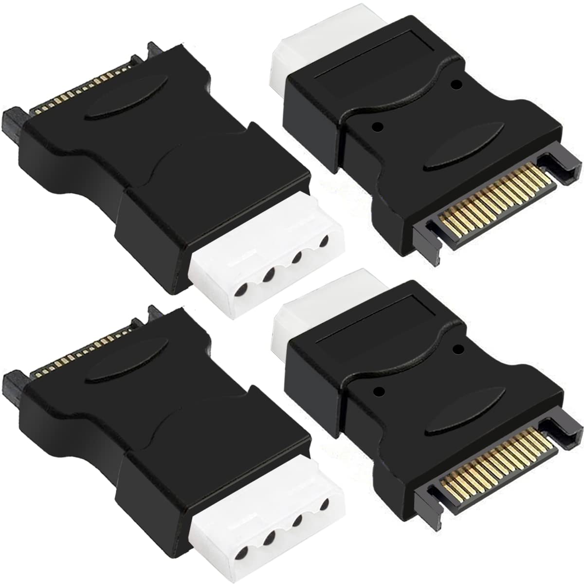 SATA 15Pin to Molex 4Pin IDE Adapter, LP4 Female to SATA Male for Hard Drive HDD IDE Power to SATA Cable Converter Connector, 4 Pcs-image-26