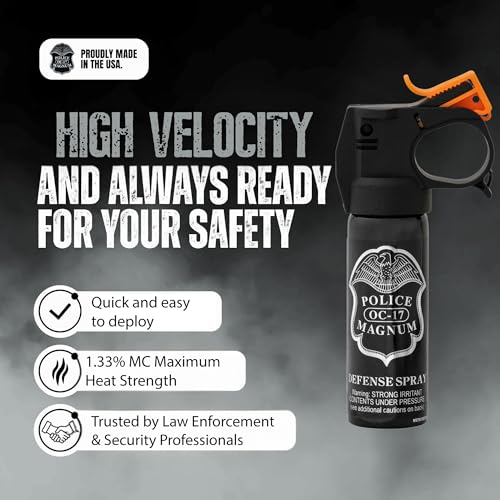 Police Magnum Self Defense Pepper Spray Fogger – Maximum Strength Personal Protection – Portable Non-Lethal Safety Gear – Made in USA – 2 Pack 3oz FM - Image 3
