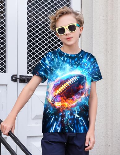 Image of 3D Graphic Short Sleeve Shirts Boys Girls Cool T-Shirt Unisex Novelty Tees for 7-12 Years Teens