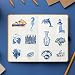 50Pcs Blue Aesthetic Stickers Pack, Vintage Fantasy Decals for Laptop, Luggage, Scrapbook, Journal, Kindle, Skateboard, Water Bottle, Waterproof Graffiti Stickers