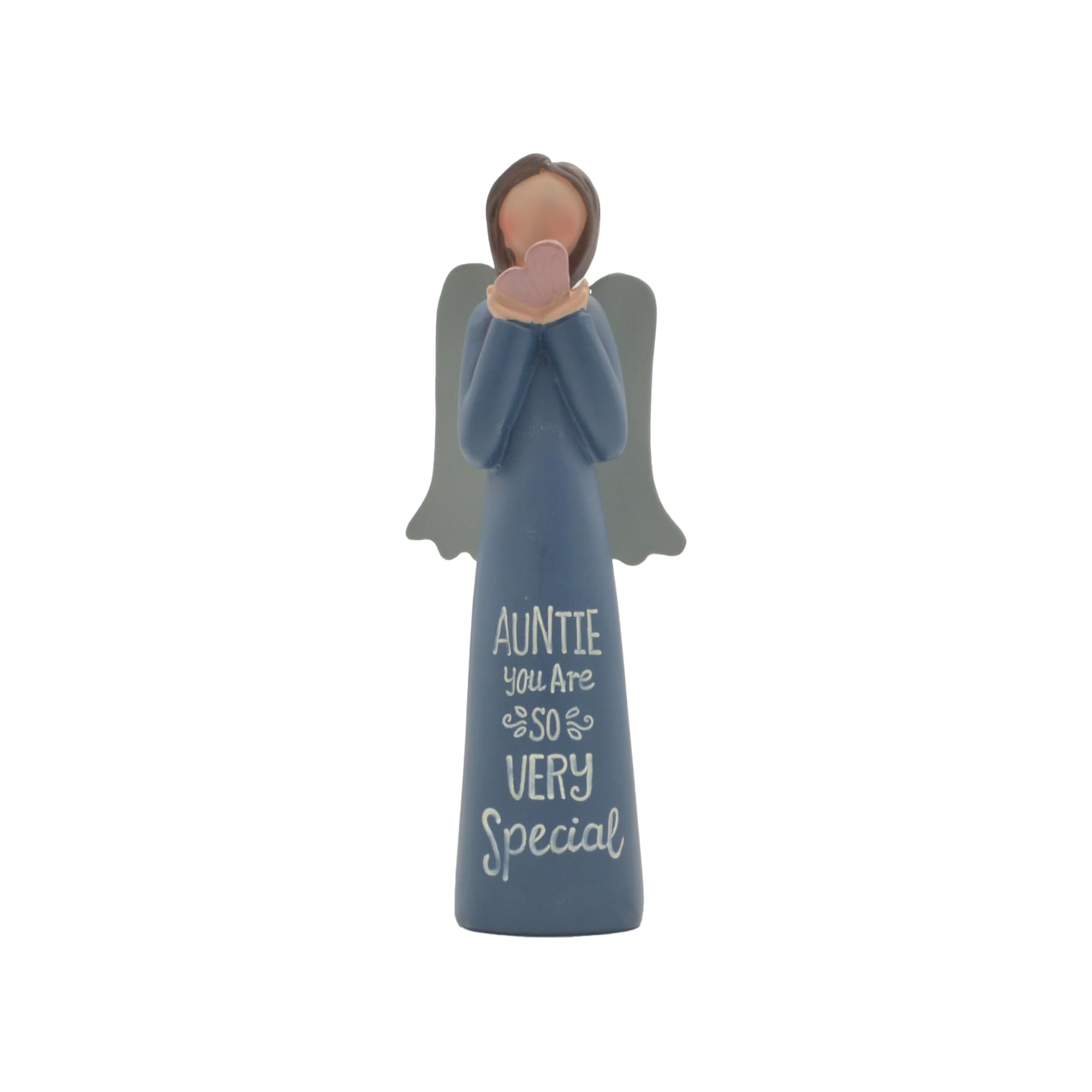 Feather & Grace Angel Hand Painted Resin Decorative Figurine Resin with Auntie You Are Very Special Message | Pefect Decortation for Living Room, Bookshelf, Desk
