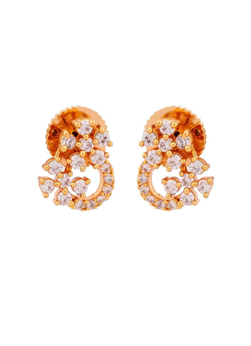 Radhas Creations golden diamond EARRINGS bush type one gram gold for women and girls No.547 (B07JW7K1PX) Amazon Price History, Amazon Price Tracker