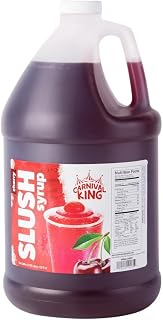 Carnival King 1 Gallon Slushy Syrup Cherry Concentrated Drink Mix for Frozen Slushies, Smoothies & More