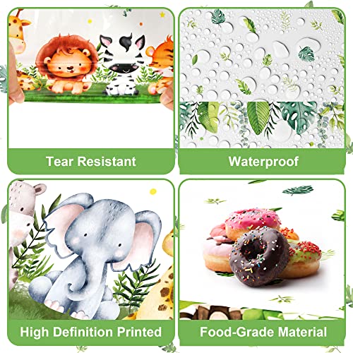 Wenterial 3 Pcs Jungle Safari Tablecloths Cute Animal Print Safari Table Cloths, Jungle Safari Theme Party Decorations Safari Baby Shower Decorations For Boy Kids Birthday Party Supplies 51×106 Inch #TOP3