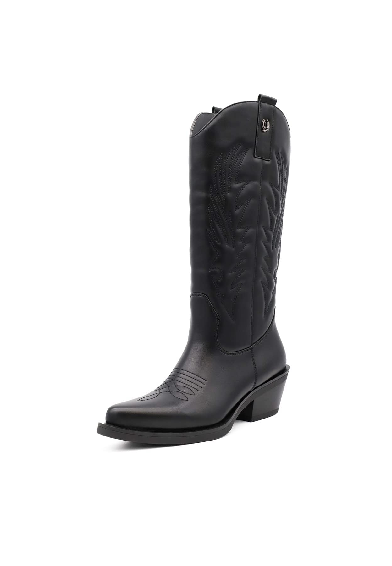 QUEEN HELENA Texani Camperos X28-102 Enkellaarzen met lage hak, cowboy geborduurd kant, western dames, Beige, 36 EU