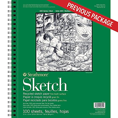 Image of Strathmore 400 Series Recycled Sketch Pad, 11 inch14 inch Wire Bound, 100 Sheets
