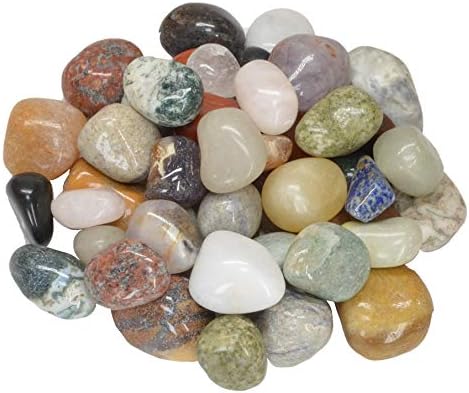 3 Pounds RARE Indian Tumbled Polished Natural Stones Assorted Mix - Small Size - 0.5" to 1" Avg.
