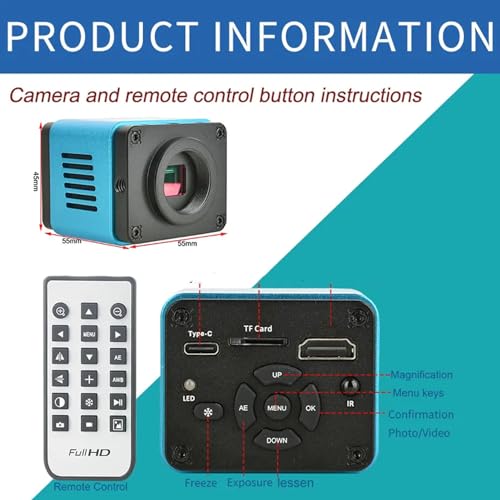 Image of 4K HD Microscope Camera 8.3MP 3840 x 2160 Resolution USB Industrial Microscope Camera for Digital Video and Photo