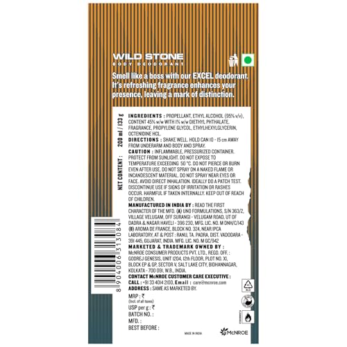 Image of Wild Stone Excel Deodorant for Men, Pack Of 3 (200ml Each) | Best Deo for Office | A Long-Lasting Body Spray for Men | Excel Body Spray with Woody Fragrance