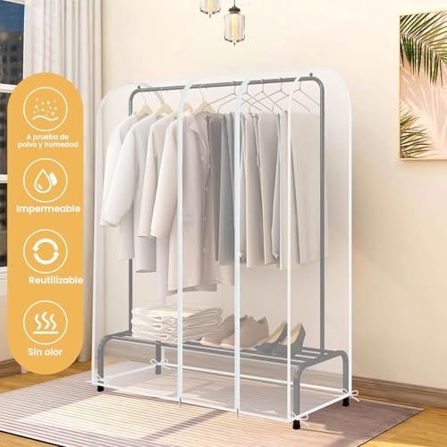 Miniatura 2 de Gqc Funda Translúcido Para Perchero De Ropa, A Prueba De Polvo, Protectores Impermeables Para Ropa Funda Para Perchero Con Cremallera Funda Protectora Para Perchero 150 X 50 X 110 Cm