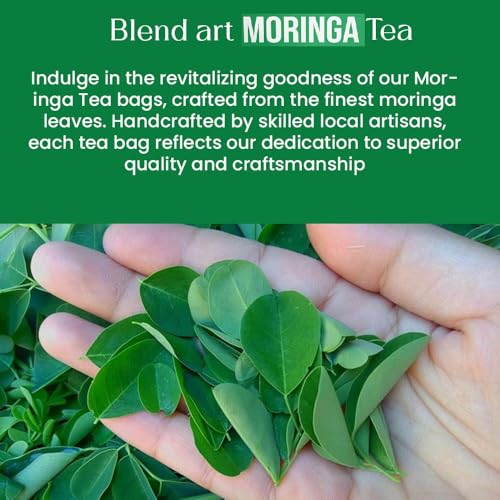 Image of Blendart, Moringa Tea Bags (50 Count) Non-GMO, Antioxidant Caffeine Free, Sugar Free Ingredients- Pure & Natural Moringa Leaves | Sweet and Light Leaf Herbal Tea Bags Organic Moringa Herbal Tea | Natural Wellness Tea | Loose Leaf Taste | For Women & Men Daily Use