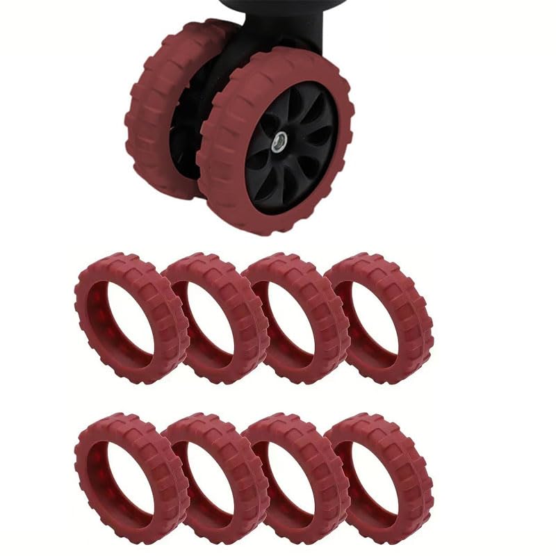 8PCS Luggage Wheel Cover Carry on Luggage Suitcases Wheel Protectors Wear-Resistant Silicone Wheels Protective Covers Silicone Anti-Noise Wheels Cover for 4.3-5.5cm 04