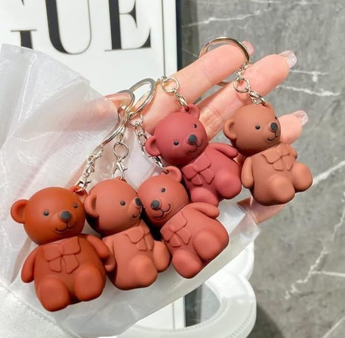 Teddy Bear Lip Gloss Keychain – Pack of 5 | Cute Glossy Lip Balm Keychain for Girls & Women | Hydrating, Non-Sticky Lip Gloss with Shiny Finish | Fun Travel Lip Care Gift Set-image-48