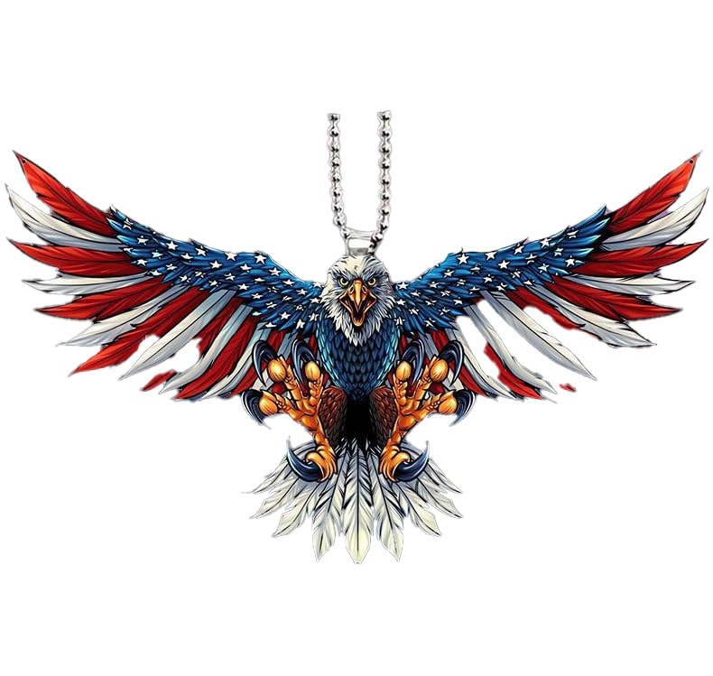 Spiaty American Eagle Car Hanging Ornament for Rear View Mirror, Patriotic Eagle Pendant Car Interior Accessory, Decorative Hanging Charm for Cars, Trucks & SUVs-image-46