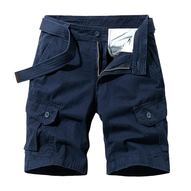 Pantalones cortos de verano para hombre, estilo casual, clásicos, de algodón, con múltiples bolsillos, transpirables
