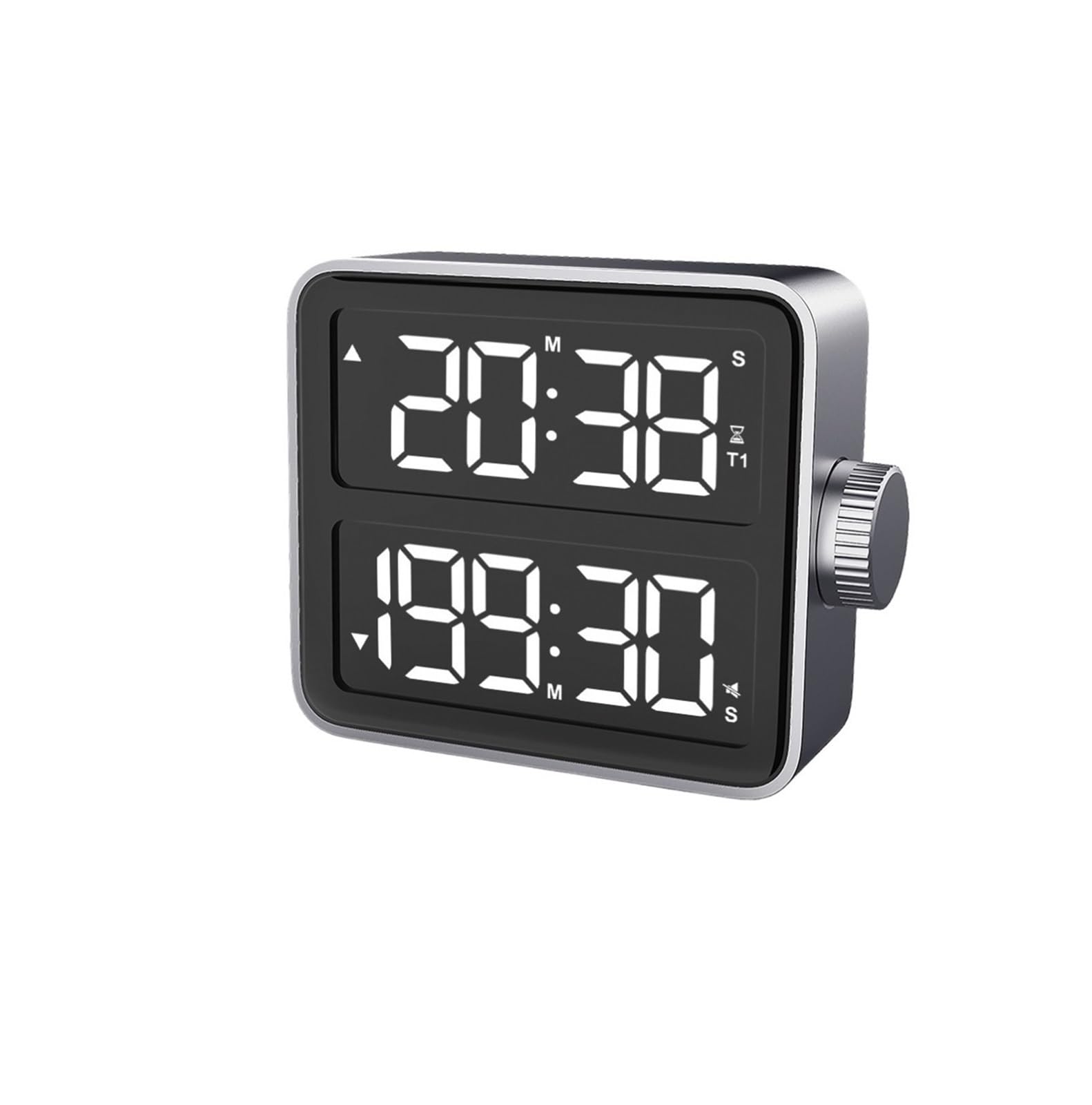 Cyfrowy budzik, Akcesoria kuchenne Duży cyfrowy timer LCD, podwójny ekran kuchenny, wewnętrzny timer do nauki, sypialnia, nocny, stacjonarny