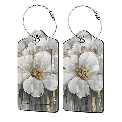 Étiquettes de bagage lys blanc pour repérer votre valise facilement