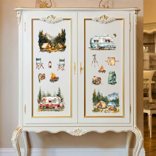 Peacoblue Rub on Transfers for Crafts 3Pcs Forest and Camping 15cmx30cm - Image 4