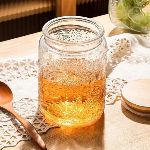 Ansquvintageglassjarwithlid237ozairtightglassstoragejarglassfoodstoragecontainersforkitchencounterpantrydecorativejarforcoffeeteasugareastercandyjarscutejar Urban Country Home Decor Ansqu vintage glass jar with lid 237oz airtight glass storage jar glass food storage containers for kitchen counter pantry decorative jar for coffee tea sugar easter candy jars cute jar urban country home decor