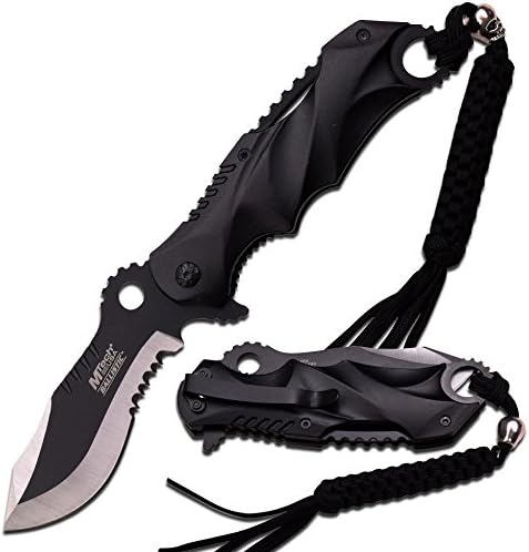 M TECH Spring Assisted Open Blade Tactical Folding Pocket Knife Bowie Switch 8"