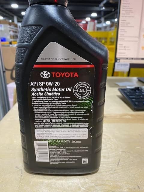 Aceite Sintético Toyota SAE 0W-20 Set 5 Cuartos miniatura 3