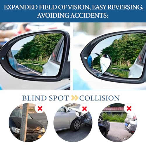 2 Pack Heart Blind Spot Mirrors, Heart Shaped Wide Angle Convex Rearview Side Mirrors, Cute Frameless Stick-On Car Accessories for Women, SUVs, and Trucks - Thumbnail 5