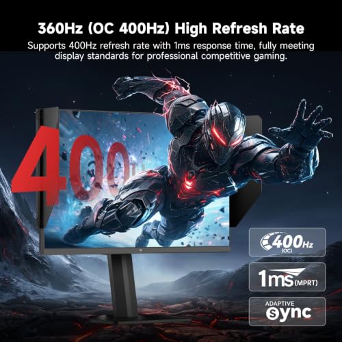 Image of KTC 25M2 Pro 400Hz Gaming Monitor, Fast IPS 24.5 inch FHD Monitor with Shielding Hood, 1080P Vertical Monitor, Adaptive Sync, VESA Support, Height Pivot Swivel Tilt Adjustable