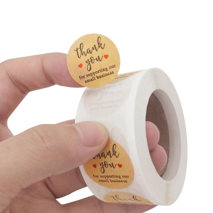 Image of Alokik Enterprise 2000 Pcs Thank You for Supporting My Small Business Watercolor Stickers,Round Thank You Adhesive Sticker for Wedding Supplies Packing Sticker Gift Wrap (4 x Decorative Sticker Roll)