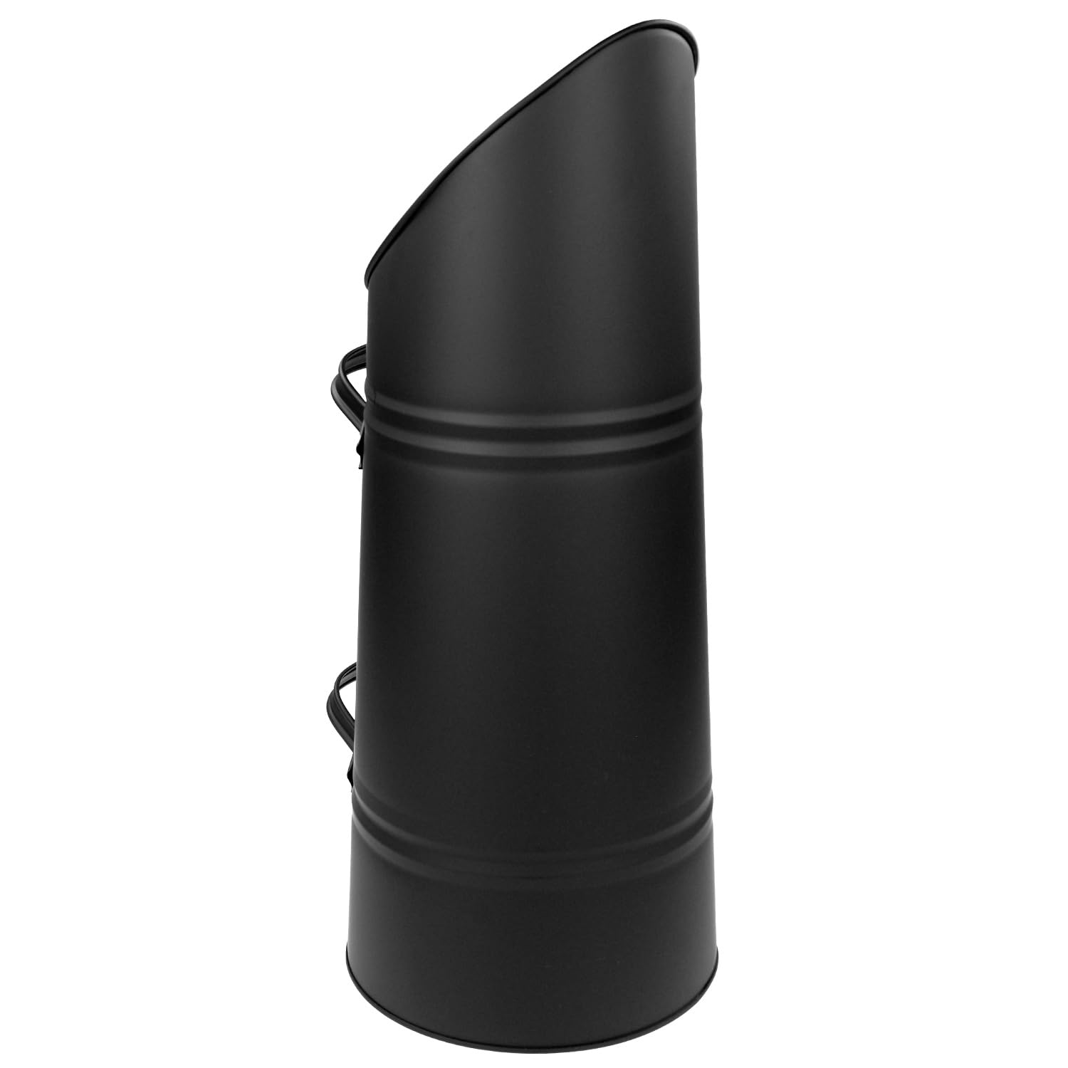 Raik Heinz, seau à charbon en acier gris pour pellets et charbon avec rebord verseur, panier de combustible pour cheminée et poêle à granulés, robuste bac à granulés avec 2 poignées, dimensions H x Ø