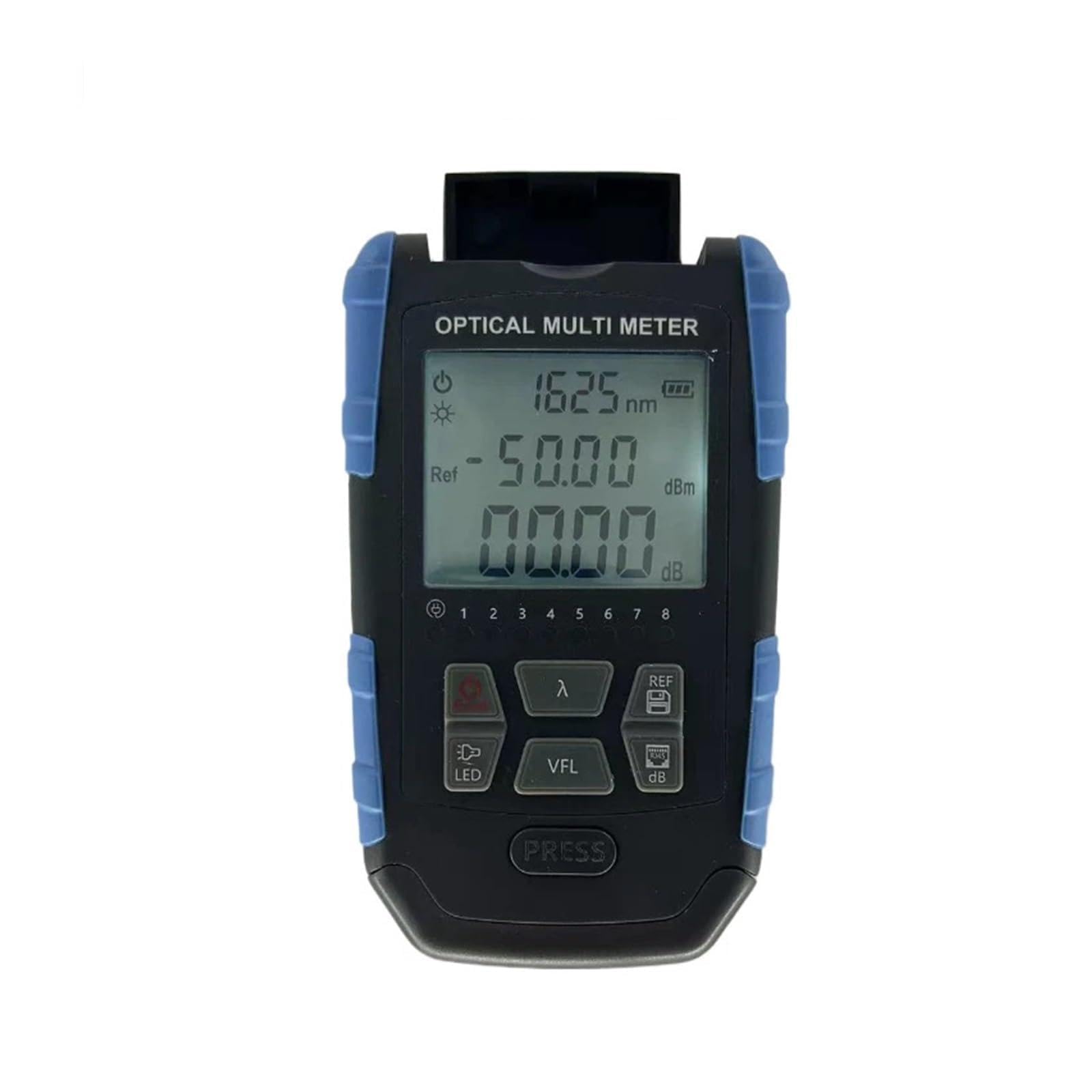Esposimetro, Macchina multifunzione for test in fibra ottica all-in-one con test di rete, illuminazione a LED VFL da 15 mW, misuratore di potenza ottica OPM da 1577 nm(50 26dB Rechargeable)