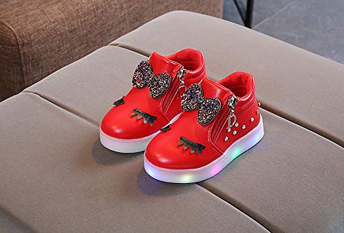 Girls Boots Baby Toddler Fashion Short Booties Cute Bowknot Crystal Boots Shoes Kids Zipper Led Luminous Sneaker2