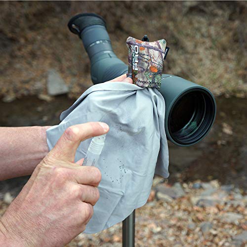 Spudz Pro | 10" X 10" Microfiber Cloth Screen & Lens Cleaner W/ 4Ml Cleaning Spray Bottle | Black | Sudz Cleaner #TOP5