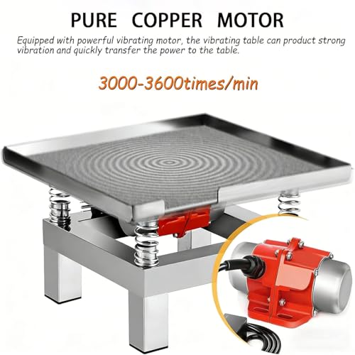 Plataforma vibratoria mini para laboratorio, mesa vibratoria de concreto de acero inoxidable, alta frecuencia de 3000‐3600 veces/min para vibración precisa, compactación y eliminación de burbujas miniatura 2