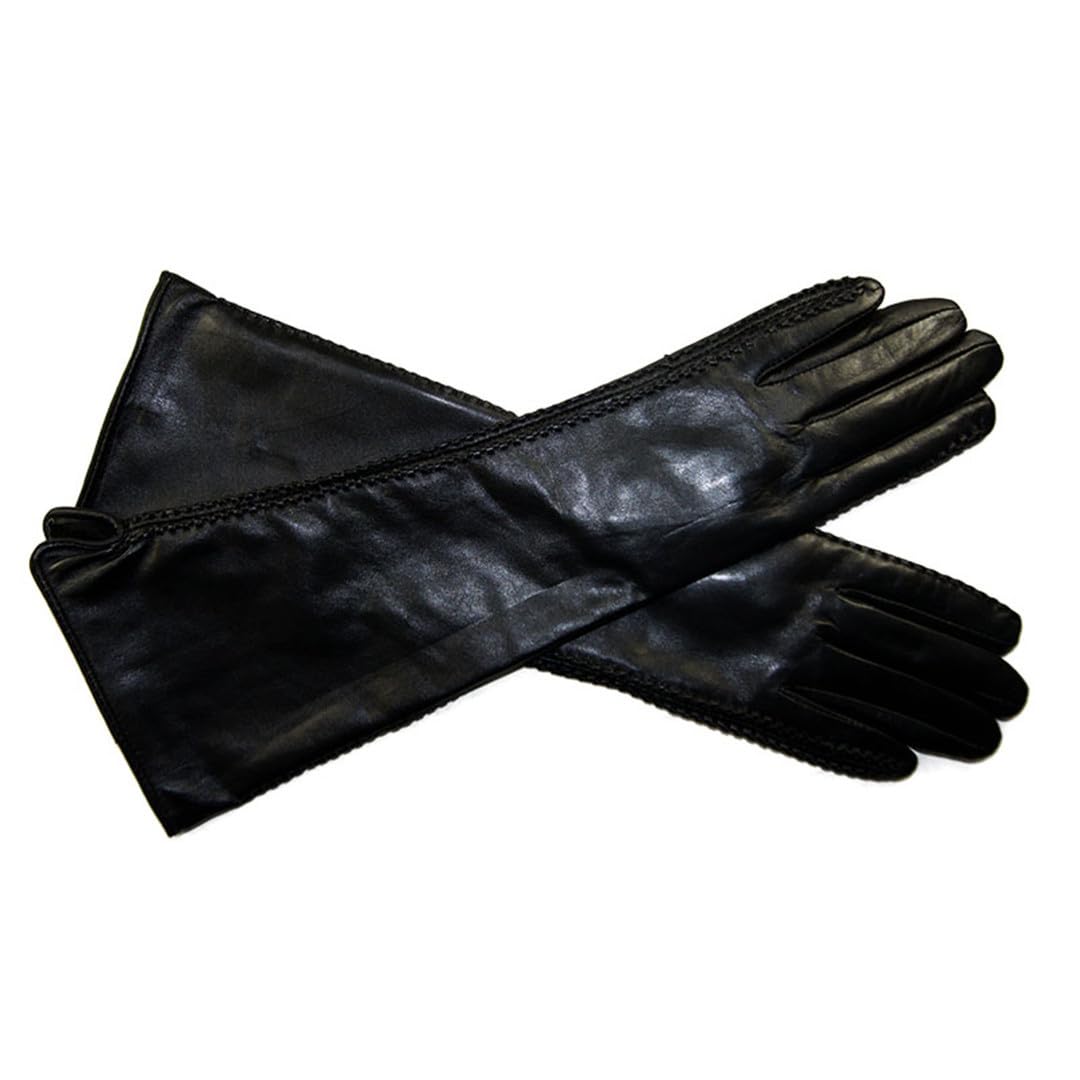 Yeuyyben Guanti Invernali Da Donna In Pelle Di Pecora Con Maniche In Pelle Di Pecora, Guanti Da Gomito Stile Lungo Femminile