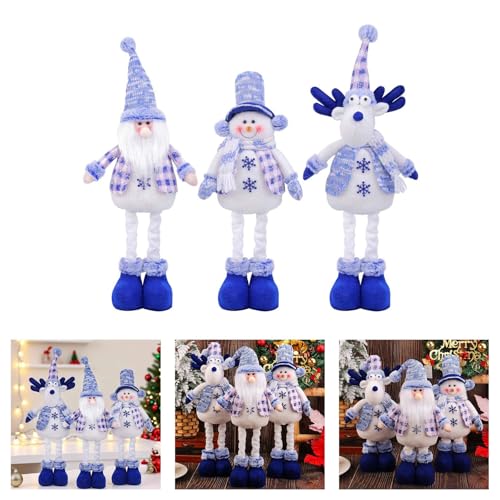 Figurine de Père Noël extensible en peluche réglable pour la déco de table - 3