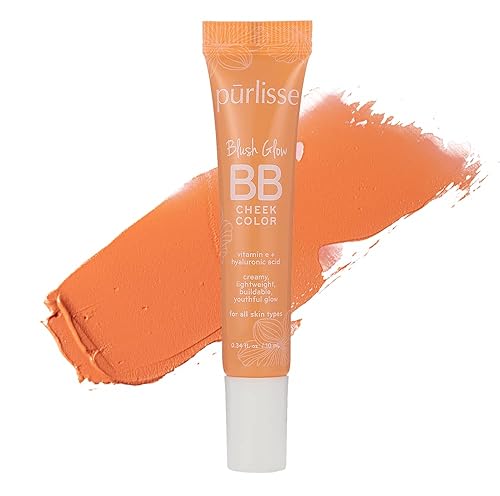 pürlisse Blush Glow BB Cheek Color - Rubor líquido húmedo para mejillas - Enriquecido con vitamina E y ácido hialurónico - Cremoso, ligero y