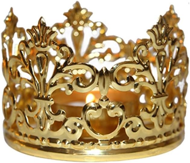 Skeleton lace Gold Plated Crown Wedding Home Decoration Gift Candlestick Ornament