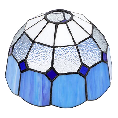 Pantalla De Lámpara De Cristal azul y blanca E27 para techo